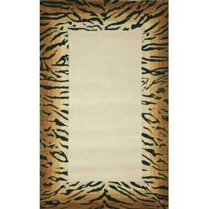   Rugs Seville Tiger Border Brown Rectangle 3.60 x 5.60 Area Rug Home