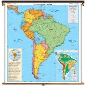  Cram Globes 7930 6503 South America Political Roller Map 
