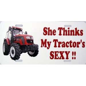    She Thinks My Tractors Sexy License Plate 