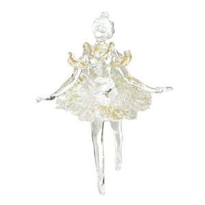  Glittered Gold Dancing Ballerina Christmas Ornament