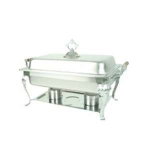 Chafer, Full Size, 8 Quart Capacity, Square, Dome Cover, Wood Handles 