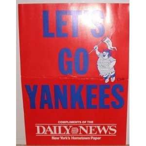   Go Yankees Poster & 1990 Schedule New York Daily News 