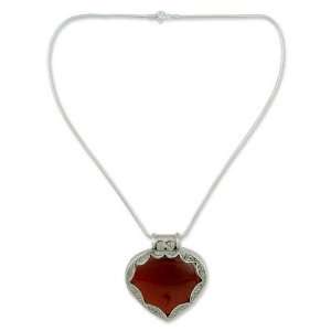  Carnelian heart necklace, Flamboyant Jewelry