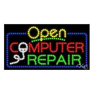  Flashing LED Signs   Computer Repair Open Animated Sign 