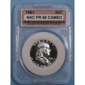  1961 NAC PROOF 68 FRANKLIN HALF CAMEO 