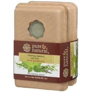 Pure & Natural Bar Soap Cleansing Rosemary & Mint, 4 Ounce Double Pack 