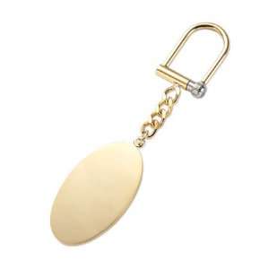  Engravable Gold Oval Link Keychain   Free Personalization 