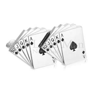  Royal Flush Poker Card Cufflinks CL 0098 Jewelry