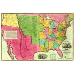  U.S.A. TERRITORIES & DISTRICTS BY BARBER 1835 MAP