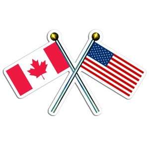  Flag Pole USA Canada (American and Canadian) Sticker 