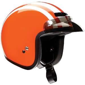   Retro Helmet , Color Orange/White, Size Lg 0104 0898 Automotive