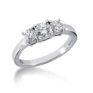  0.50 Ct Round 3 stone Diamond Engagement Ring 14k SI3 G 