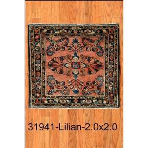    2x2 Hand Knotted Lilian Persian Rug   20x20