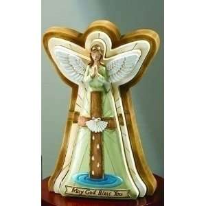   May God Bless You Layered Baptism Angel Figures