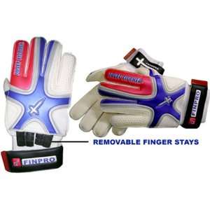   Finger Pro Goalie Gloves WHITE/RED/BLUE LARGE  10