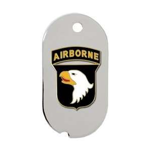  US Army 101st Airborne Dog Tag Key Ring 