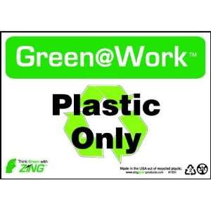 ZING 1031 Environmental Sign,Recycle Plastic Only  