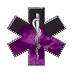 Star of Life EMT EMS Fire Purple 6 Reflective Decal 