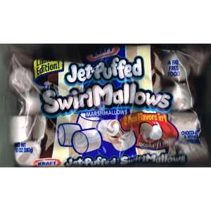 Jet Puffed Chocolate & Vanilla Swirl Marshmallows 10 Ounce (2 Bags)