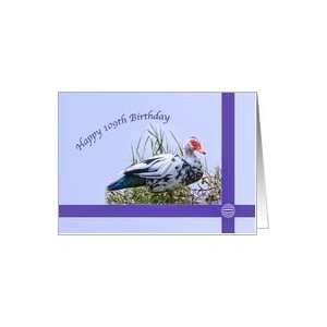  Birthday, 109th, Muscovy Duck on Purple Card Toys & Games