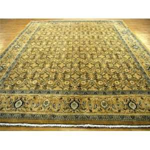  98 x 1210 Brown Persian Hand Knotted Wool Farahan Rug 