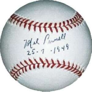   Parnell autographed Baseball inscribed 25 wins 1949