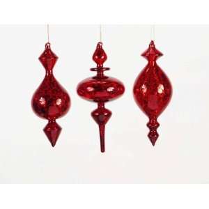  Club Pack of 12 Christmas Traditions Red Glass Finial Christmas 