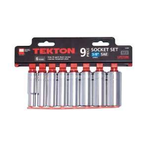  TEKTON 1235 3/8 Inch Drive Deepwell Socket Set, SAE, 9 