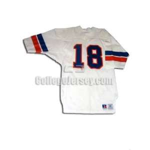  White No. 18 Game Used Boise State Russell Football Jersey 