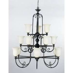   15 Light Large Foyer Chandelier in Imperial Bronze with Spanish