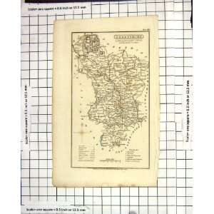  Antique Map 1824 Derbyshire England Derby Bradley Whitwell 