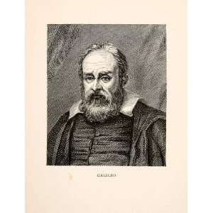  1902 Wood Engraving Galileo Physicist Mathematician 
