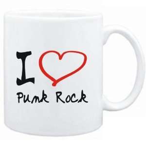  Mug White  I LOVE Punk Rock  Music