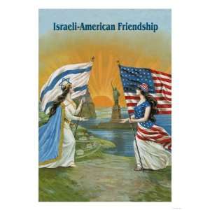  Israeli American Friendship Giclee Poster Print, 18x24 