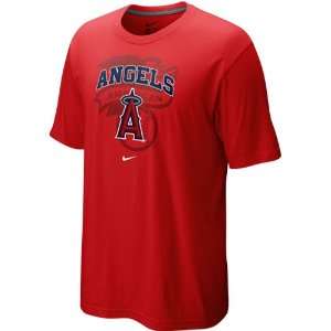   Angels of Anaheim Red Team Arch T shirt (Large)
