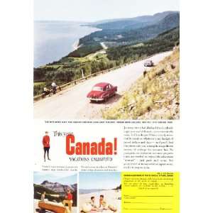  Canada Vacations Unlimited scenic coast drive Vintage Travel Print Ad