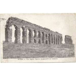  1913 Vintage Postcard Appian Way and Aqueduct of Claudius 