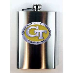  Georgia Tech GT Yellowjackets Pewter Emblem Hip Flask with 