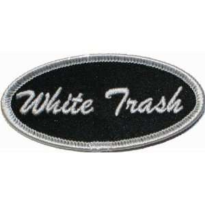  White Trash Name Tag Iron On Uniform Patch Everything 