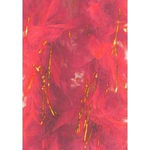   RED w/ Gold Tinsel 6 Foot 60 Gram Feather Boas (Receive 3 Per Order