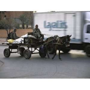  Carriage on Street in Morocco Travel Premium Poster Print 