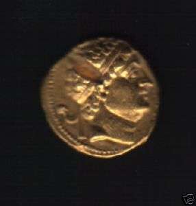 INDO GREEK 200BC BACTERIAN DIATOTUS VERY RARE GOLD COIN  