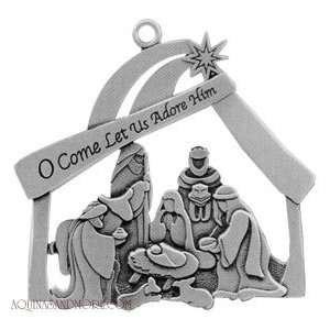  O Come Let Us Adore Him Christmas Scene Ornament