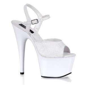  Pleaser Adore 709 6.5 Inch Uv Reactive Cool White Ankle 