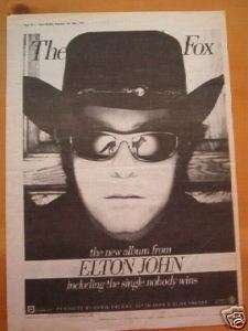 ELTON JOHN THE FOX 1981 LARGE POSTER SIZE ADVERT  