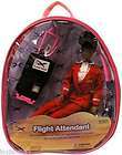 Flight Attendant Doll RED African American 11 w Backpa