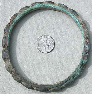 ancient bronze african bracelet cowrie shell design ghana  