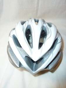 Giro Athlon White with Silver Flames Bicycle Helmet LARGE MSRP $135 