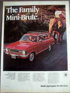 1969 Buick Opel Kadett wagon w/ Elephant vintage Car ad  