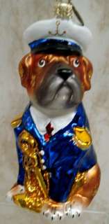 RADKO Salty Dog ORNAMENT Dog Boxer NAVY Yale 1013089  